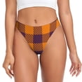 thumbnail image 1 of Thongs for Women - Fall Buffalo Plaid No Show Seamless Womens Thongs Underwear, Breathable G String Thongs for Women, Ladies Stretch Low Rise Thong Bikini Panties Briefs, 1 of 5
