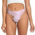 thumbnail image 1 of Thongs for Women - Flamingos In The Tropical Forest No Show Seamless Womens Thongs Underwear, Soft Stretch G String Thongs for Women,Cuteness Ladies Thong Bikini Panties Briefs, 1 of 5