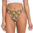 thumbnail image 1 of Thongs for Women - Forest Animal No Show Seamless Womens Thongs Underwear, Stretch G String Thongs for Women, Ladies Breathable Thong Bikini Panties Briefs, 1 of 5