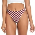 thumbnail image 1 of Thongs for Women - Groovy hippie checkered vintage No Show Seamless Womens Thongs Underwear, Soft Stretch G String Thongs for Women,Cuteness Ladies Thong Bikini Panties Briefs, 1 of 5
