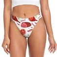 thumbnail image 1 of Thongs for Women - Ham Bacon Print No Show Seamless Womens Thongs Underwear, Breathable G String Thongs for Women, Ladies Stretch Low Rise Thong Bikini Panties Briefs, 1 of 5