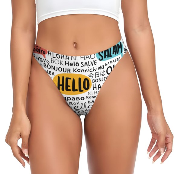 Thongs for Women - Hello No Show Seamless Womens Thongs Underwear, Breathable G String Thongs for Women, Ladies Stretch Low Rise Thong Bikini Panties Briefs