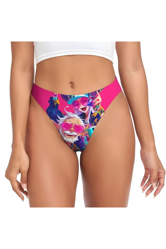 Thongs for Women - Hip Hop People No.107 No Show Seamless Womens Thongs Underwear, Breathable G String Thongs for Women, Ladies Stretch Low Rise Thong Bikini Panties Briefs