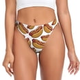 thumbnail image 1 of Thongs for Women - Hot Dog Print No.903 No Show Seamless Womens Thongs Underwear, Soft Stretch G String Thongs for Women,Cuteness Ladies Thong Bikini Panties Briefs, 1 of 5