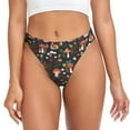 thumbnail image 1 of Thongs for Women - Mushroom snail No Show Seamless Womens Thongs Underwear, Breathable G String Thongs for Women, Ladies Stretch Low Rise Thong Bikini Panties Briefs, 1 of 5