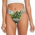 thumbnail image 1 of Thongs for Women - Nature Hand Daisies Art No Show Seamless Womens Thongs Underwear, Breathable G String Thongs for Women, Ladies Stretch Low Rise Thong Bikini Panties Briefs, 1 of 5