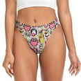 thumbnail image 1 of Thongs for Women - Pink Green Owl No Show Seamless Womens Thongs Underwear, Soft Stretch G String Thongs for Women,Cuteness Ladies Thong Bikini Panties Briefs, 1 of 5