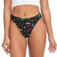 thumbnail image 1 of Thongs for Women - Purple Green Dragonfly Butterfly No Show Seamless Womens Thongs Underwear, Soft Stretch G String Thongs for Women,Cuteness Ladies Thong Bikini Panties Briefs, 1 of 5