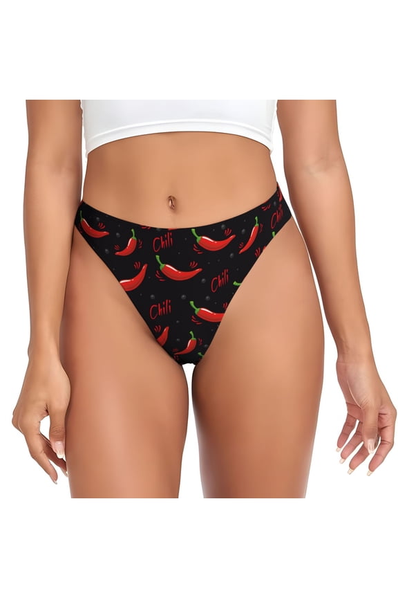 Thongs for Women - Red Hot Chili No Show Seamless Womens Thongs Underwear, Breathable G String Thongs for Women, Ladies Stretch Low Rise Thong Bikini Panties Briefs