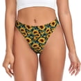 thumbnail image 1 of Thongs for Women - Sunflowers vintage Aesthetic No Show Seamless Womens Thongs Underwear, Breathable G String Thongs for Women, Ladies Stretch Low Rise Thong Bikini Panties Briefs, 1 of 5