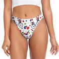 thumbnail image 1 of Thongs for Women - celebrate USA Flag flower No Show Seamless Womens Thongs Underwear, Soft Stretch G String Thongs for Women,Cuteness Ladies Thong Bikini Panties Briefs, 1 of 5
