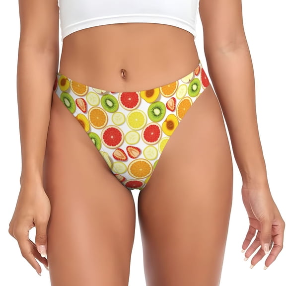 Thongs for Women - color fruit C No Show Seamless Womens Thongs Underwear, Breathable G String Thongs for Women, Ladies Stretch Low Rise Thong Bikini Panties Briefs