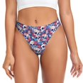 thumbnail image 1 of Thongs for Women - daisy Skull red flower No Show Seamless Womens Thongs Underwear, Soft Stretch G String Thongs for Women,Cuteness Ladies Thong Bikini Panties Briefs, 1 of 5