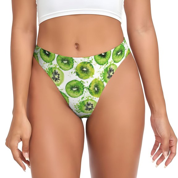 Thongs for Women - green kiwi No Show Seamless Womens Thongs Underwear, Breathable G String Thongs for Women, Ladies Stretch Low Rise Thong Bikini Panties Briefs