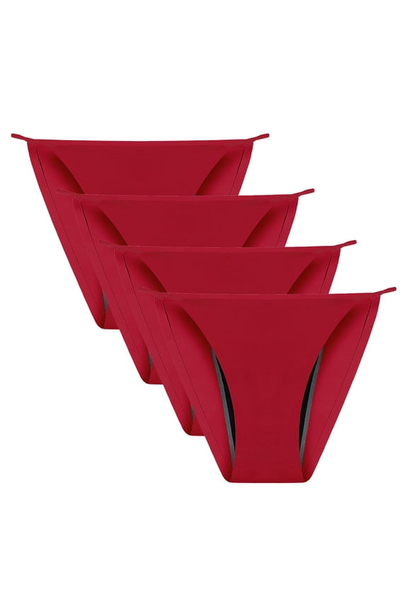 Thongs for Women Sexy Seamless High Waist G-strings Leak Proof Postpartum Menstrual Panties for Period Postpartum 4pc