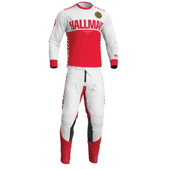 Thor 2023 Hallman Differ Slice Offroad Motocross Jersey Pant Combo White/Red (Small / 28)