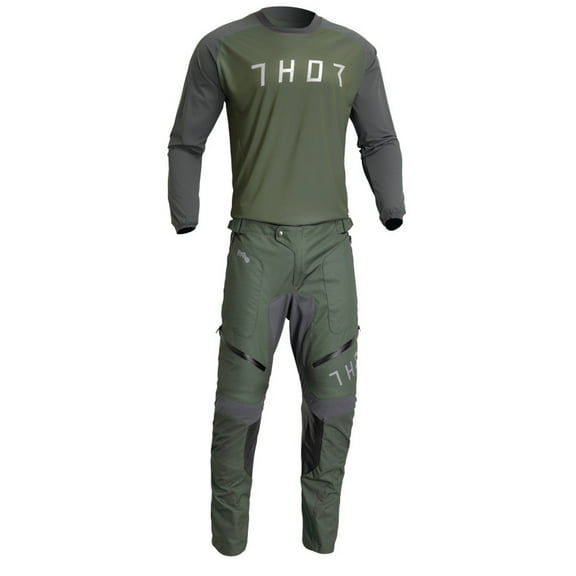 Thor 2023 Terrain Offroad Jersey ITB Pant Combo Army/Charcoal (Large / 34)