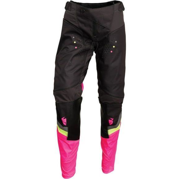 Thor 2024 Womens Pulse Rev Offroad Motocross Dirt Bike Pant - Charcoal/Pink - 3/4