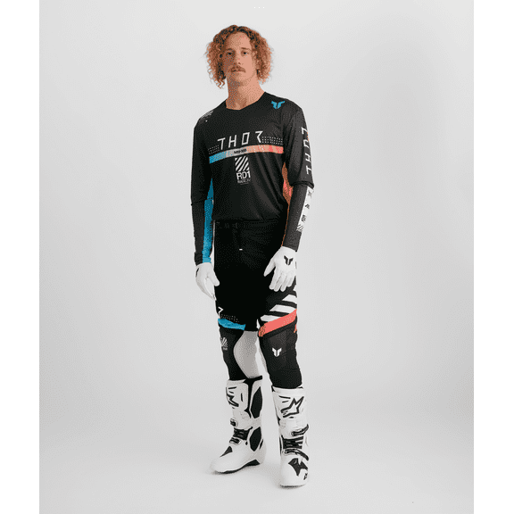Thor 2026 Youth Kids Sportmode Synth Black Motocross Offroad Jersey Pant Combo (Youth Medium / W24)