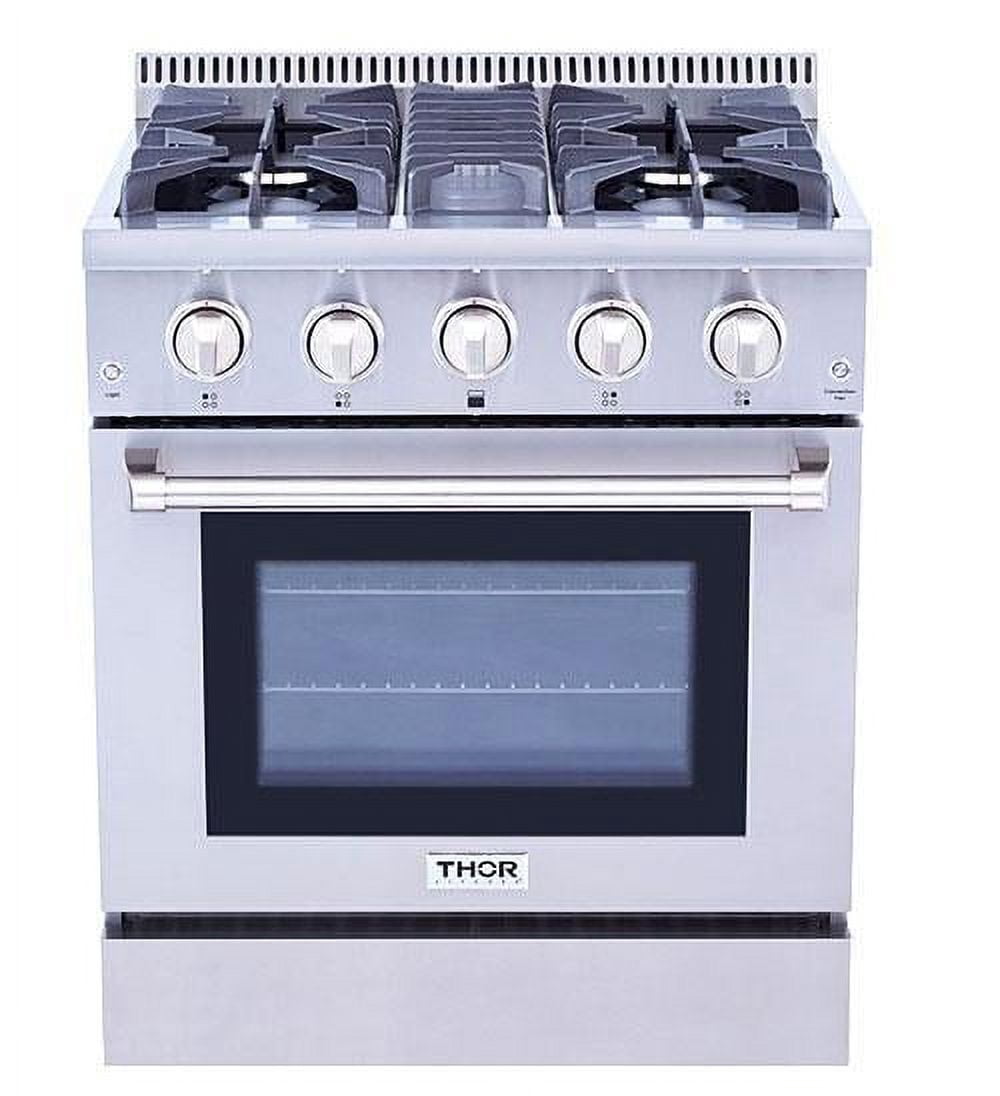 Thor 30 Range, HRG3080ULP, Pre-Converted Propane 30 in. 4.2 cu. ft. Gas Range in Stainless Steel