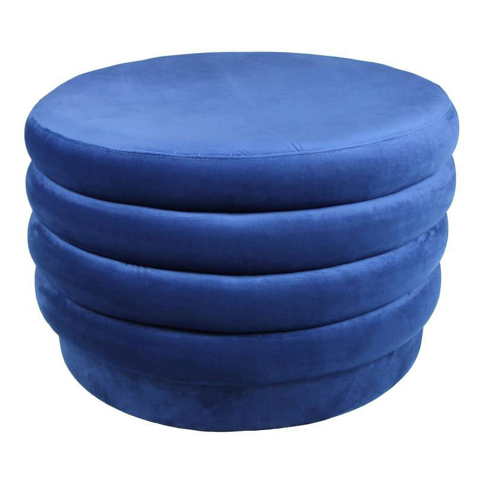 Thor 31" Round Large Modern Velvet Ottoman in Deep Ocean Blue - Walmart.com