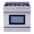 thumbnail image 1 of Thor 36 Dual Fuel Range - HRD3606ULP, Pre-Converted Propane 36 in. 5.2 cu. ft. Oven Dual Fuel Range in Stainless Steel, 1 of 8