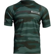 Thor Assist Camo Mens MTB Mountain Bike Jersey Green MD