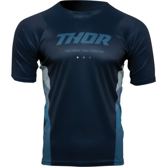 Thor Assist React Mens MTB Mountain Bike Jersey Midnight/Teal XS