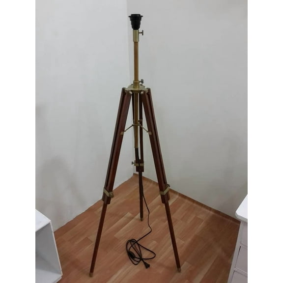 Thor Authentic Designer's Mid Century Floor Lamp Brown Tripod Stand Floor Light Lamp