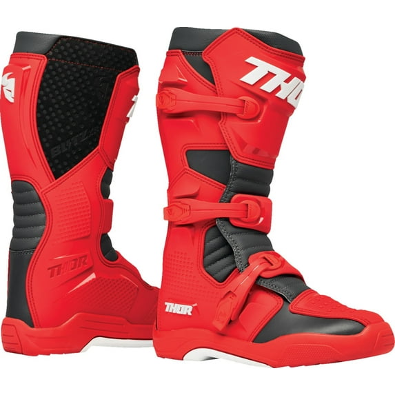 Thor Blitz XR Mens MX Offroad Boots Red/Charcoal 12 USA
