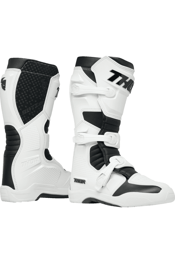 Blitz XR Motocross Offroad Riding Boots - White/Black - 9