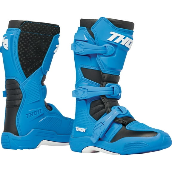Thor Blitz XR Youth MX Offroad Boots Blue 5 USA