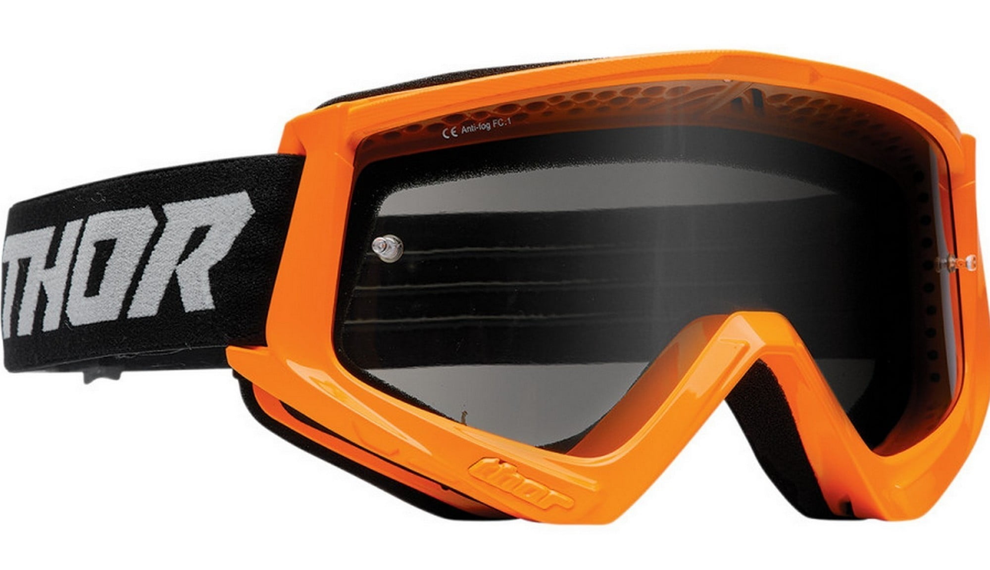 Thor Combat Racer, Anti-fog Scratch-Resistant, Orange/Gray, Motorcycle Goggles for Offroad