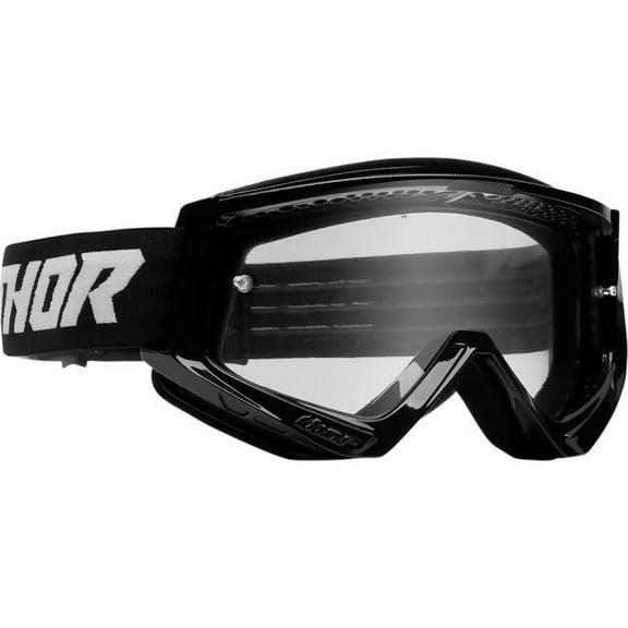 Thor Adjustable Woven Strap Clear Lens, Black, Off-Road Goggles