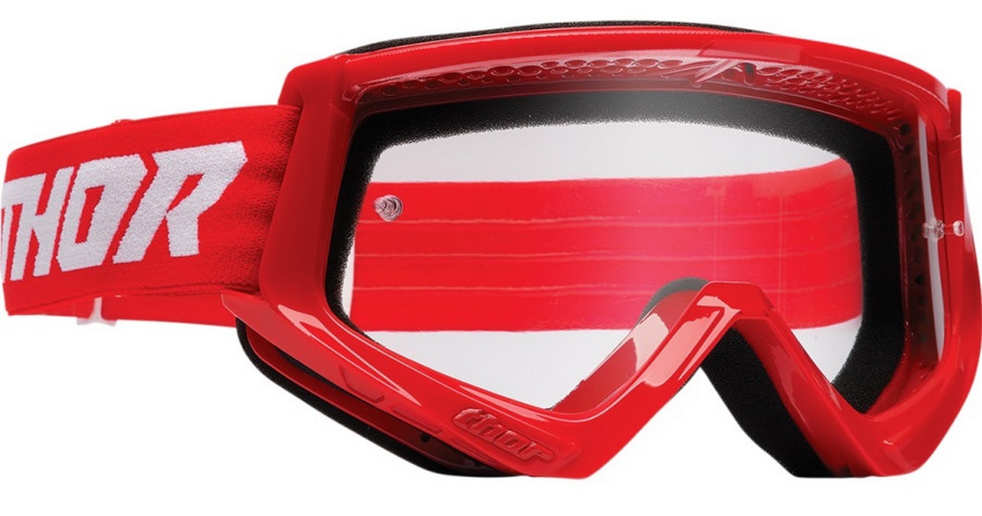 Thor Drilled Frame, Anti-Fog, Red UV Protection Off-Road Goggles for Racing