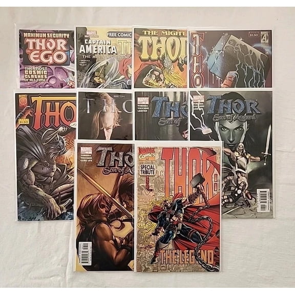 Thor Comic Book 10-Issue Marvel Gift Set 10 Different Thor-Only Issues | Collectors Bundle Featuring The God of Thunder | Fantastic Gift for Marvel Comic Fans