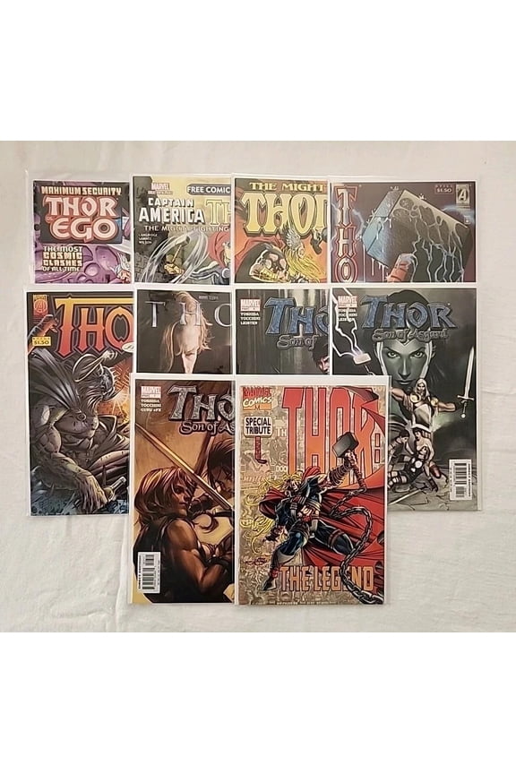 Thor Comic Book 10-Issue Marvel Gift Set 10 Different Thor-Only Issues | Collectors Bundle Featuring The God of Thunder | Fantastic Gift for Marvel Comic Fans