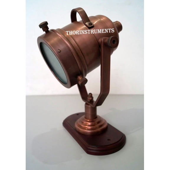 Thor Designer Copper Spot Light Table Lamp With Wooden Base