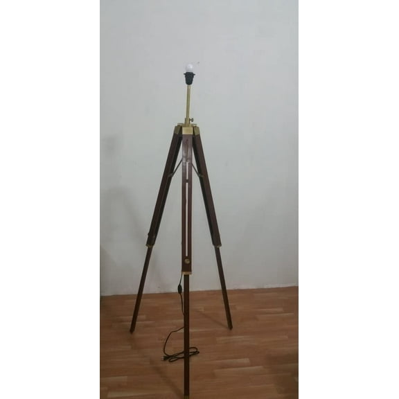 Thor Designer Industrial L Tripod Floor Lamp, Vintage Brass finish Tripod floor Lamp