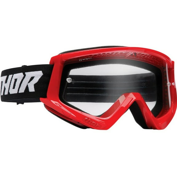 Thor Drilled frame Scratch-Resistant, Red off-Road Googles for Combat Racing