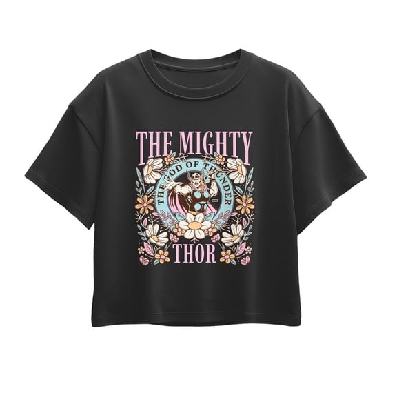 Thor - Floral Portrait - Youth Girls Boxy T-Shirt