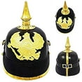 thumbnail image 1 of Thor German Leather Pickelhaube Prussian War Helmet Garde Baden Conic Spike, 1 of 1