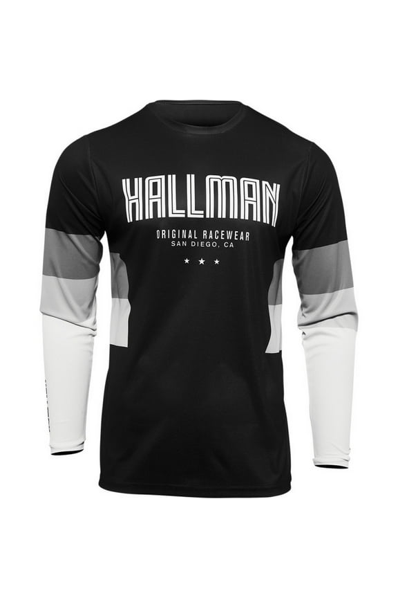 Hallman Differ Draft Men's MX Offroad Motorsport Jersey, Black/White (Men's)