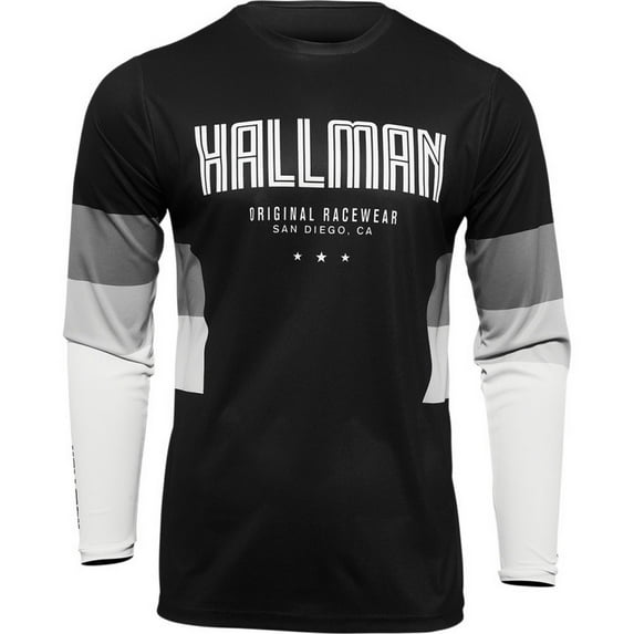 Thor Hallman Differ Draft Mens MX Offroad Motorsport Jersey, Polyester, Black/White