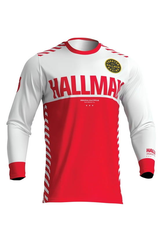 Hallman Differ Slice Mens MX Offroad Jersey White/Red MD