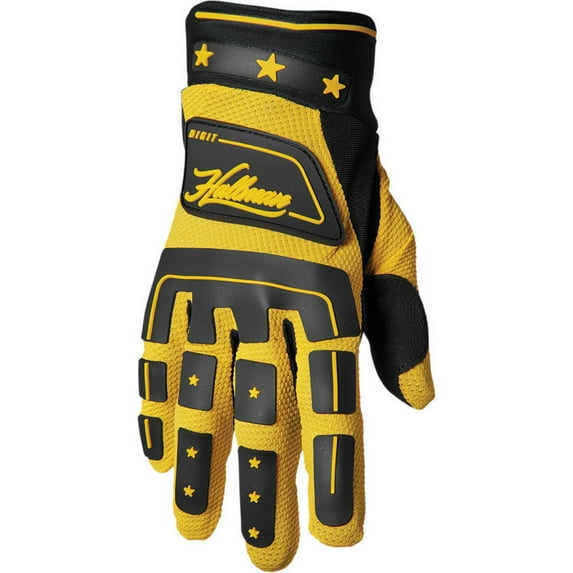 Thor Hallman Digit Mens MX Offroad Gloves Black/Yellow SM