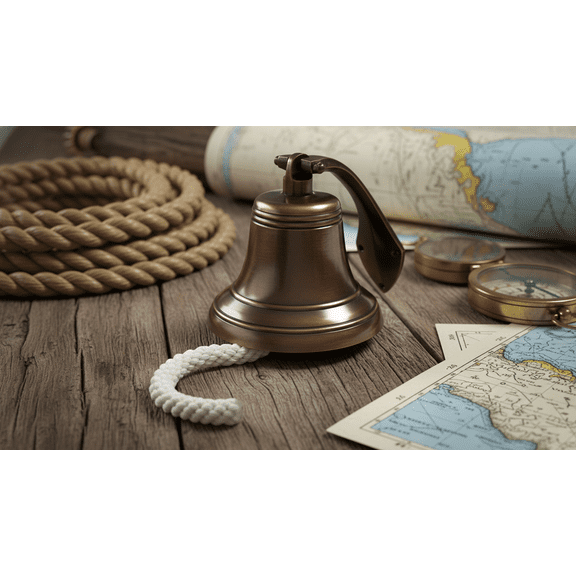 Thor Instruments 6" Dark Antique Brown Marine Maritime Ship Bell Wall Mountable Brass Bell Rustic Vintage Home Decor Gift