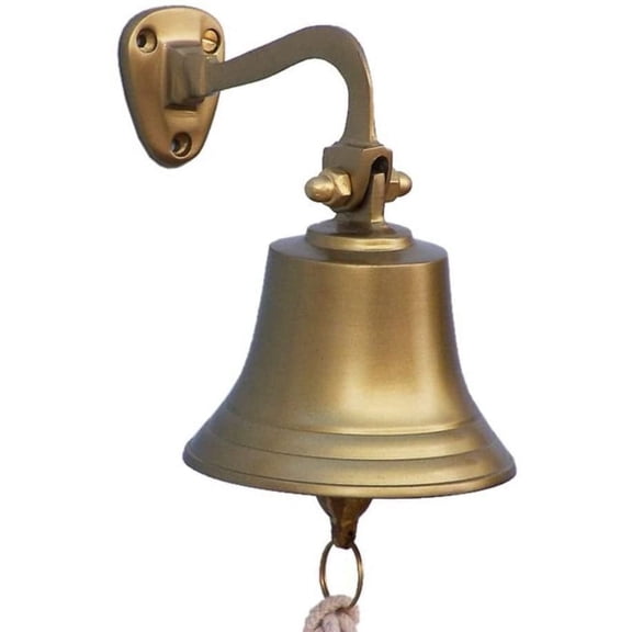 Thor Instruments Antique Brass Ship's Bell, Nautical Decor, 6 Inch