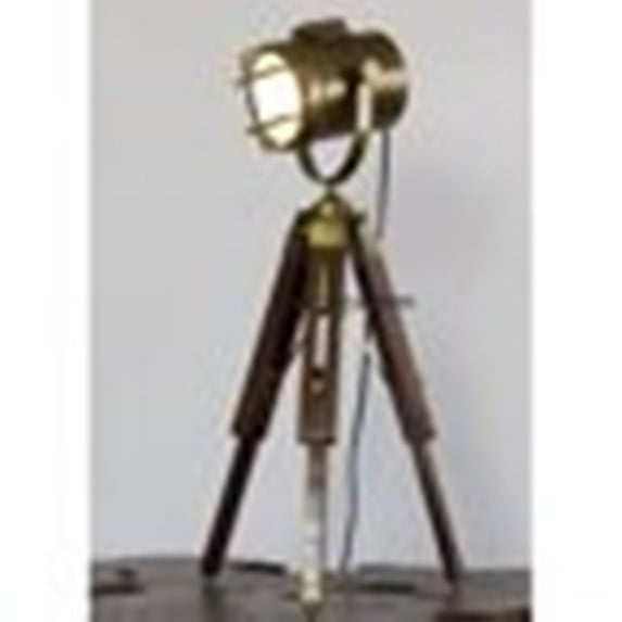 Thor Instruments Antique Brass Spot Light Retro Searchlight With Tripod Stand Spotlight Table lamp Home Decor gift