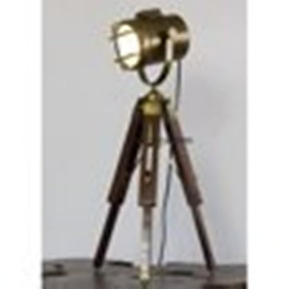 Thor Instruments Antique Brass Spot Light Retro Searchlight With Tripod Stand Spotlight Table lamp Home Decor gift